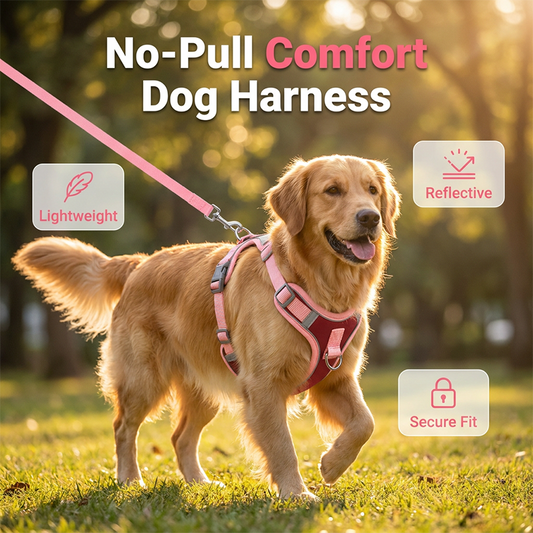 Adjustable Padded Dog Vest Harness with Leash