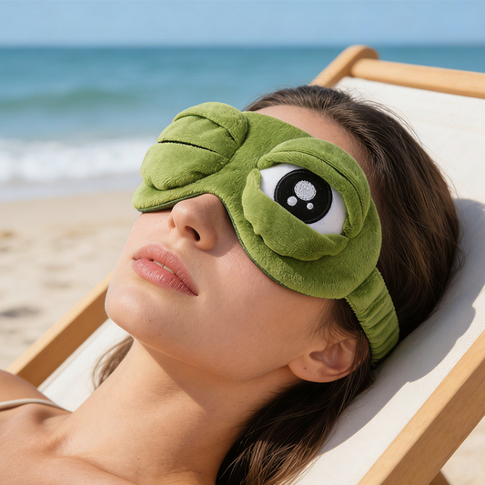 🐸 Fun, soft 3D frog sleep mask