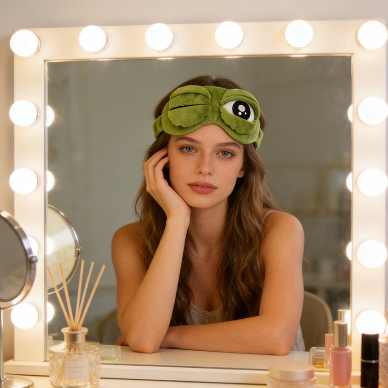 🐸 Fun, soft 3D frog sleep mask