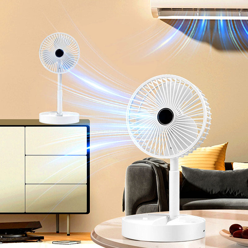 🔋Rechargeable USB Folding Telescopic Fan – Silent, 180° Rotating, 4 Speeds, Portable ✨