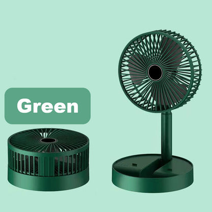 🔋Rechargeable USB Folding Telescopic Fan – Silent, 180° Rotating, 4 Speeds, Portable ✨