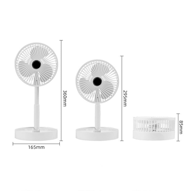 🔋Rechargeable USB Folding Telescopic Fan – Silent, 180° Rotating, 4 Speeds, Portable ✨