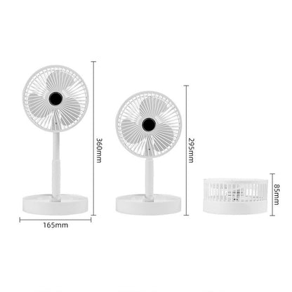 🔋Rechargeable USB Folding Telescopic Fan – Silent, 180° Rotating, 4 Speeds, Portable ✨
