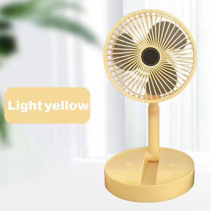 🔋Rechargeable USB Folding Telescopic Fan – Silent, 180° Rotating, 4 Speeds, Portable ✨