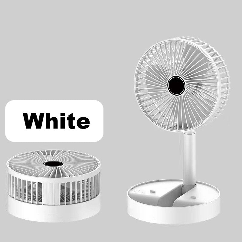 🔋Rechargeable USB Folding Telescopic Fan – Silent, 180° Rotating, 4 Speeds, Portable ✨
