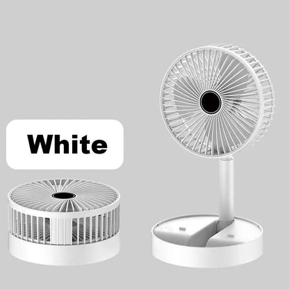 🔋Rechargeable USB Folding Telescopic Fan – Silent, 180° Rotating, 4 Speeds, Portable ✨