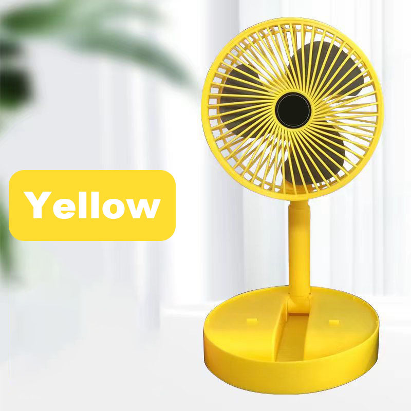 🔋Rechargeable USB Folding Telescopic Fan – Silent, 180° Rotating, 4 Speeds, Portable ✨