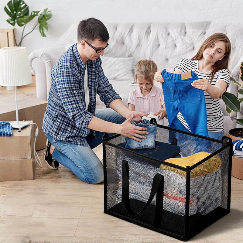Foldable Mesh Laundry Hamper with Handles