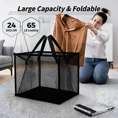 Foldable Mesh Laundry Hamper with Handles