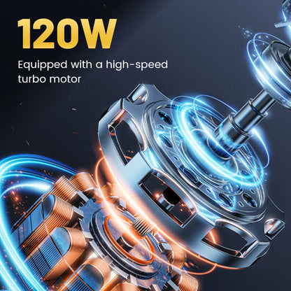 🌀Multifunctional Car Vacuum – Strong suction, blow & inflate