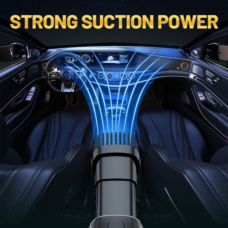 🌀Multifunctional Car Vacuum – Strong suction, blow & inflate