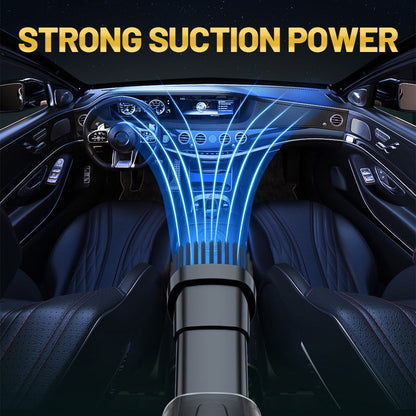 🌀Multifunctional Car Vacuum – Strong suction, blow & inflate