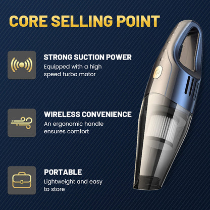 🌀Multifunctional Car Vacuum – Strong suction, blow & inflate