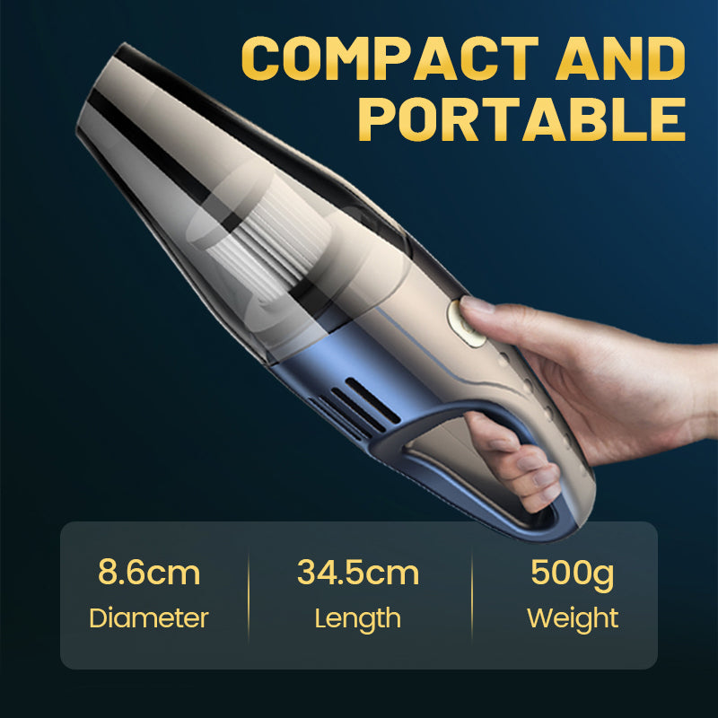 🌀Multifunctional Car Vacuum – Strong suction, blow & inflate