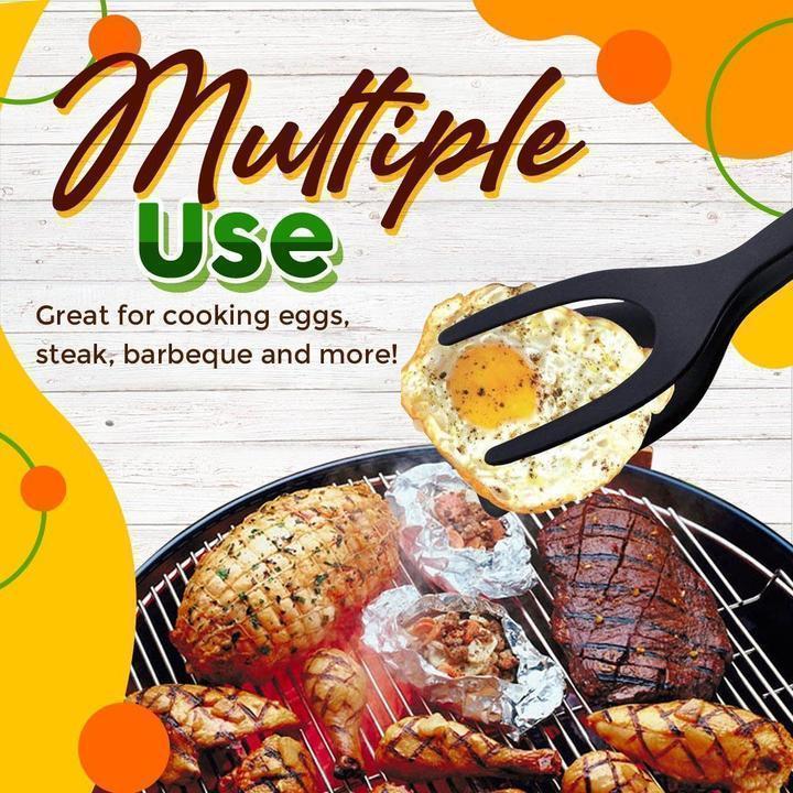🥩 2-in-1 Spatula Clip – Heat-Resistant Silicone & Non-Slip Handle – Kitchen Cooking Essential
