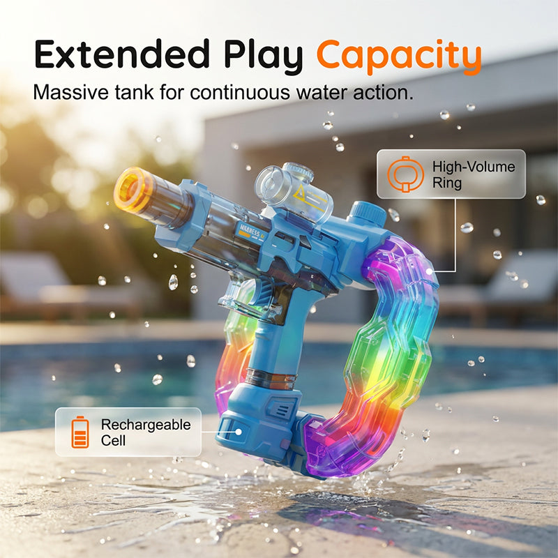 🌈🔫Rainbow Light-Up Electric Water Blaster