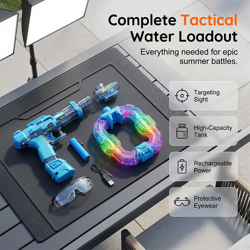 🌈🔫Rainbow Light-Up Electric Water Blaster