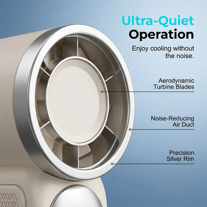 ❄️Mini Handheld Fan with LED Display👍5-Speed Turbo Pocket size Fan✨USB Rechargeable, High-Speed Cooling for Travel & Makeup