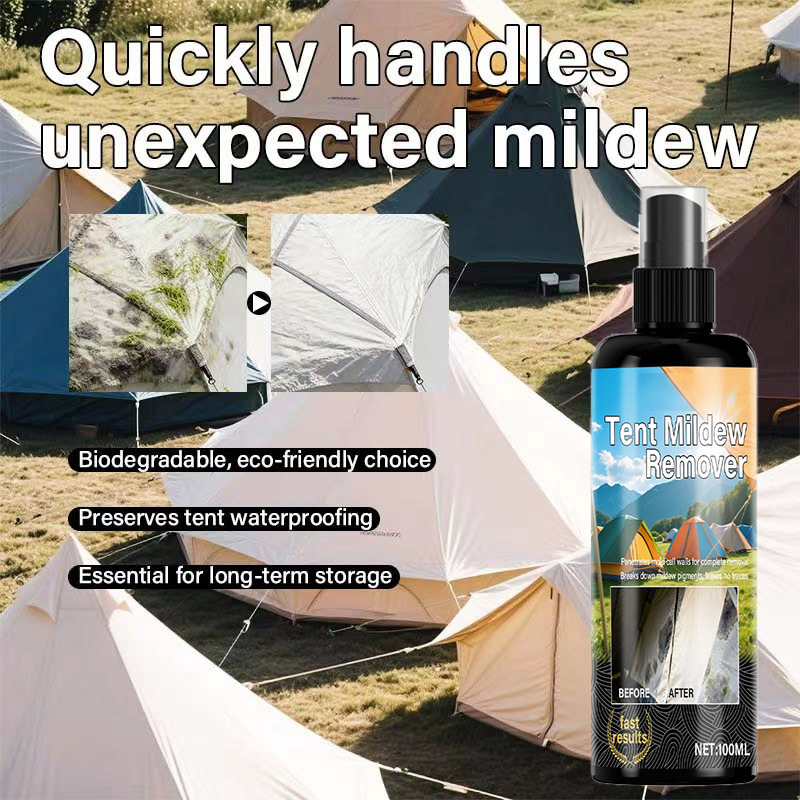🧴Outdoor Mildew Stain Cleaner – Spray on, wipes off mold instantly. Eco‑friendly, won‘t ruin waterproofing. Tent, awning, shower curtain – all like new! 🏕️💪
