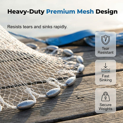🎣 LIMITED-TIME 50% OFF! ✨ Easy-Throw Cast Net – Heavy-Duty Mesh, Rapid Sinking, Versatile 🌊