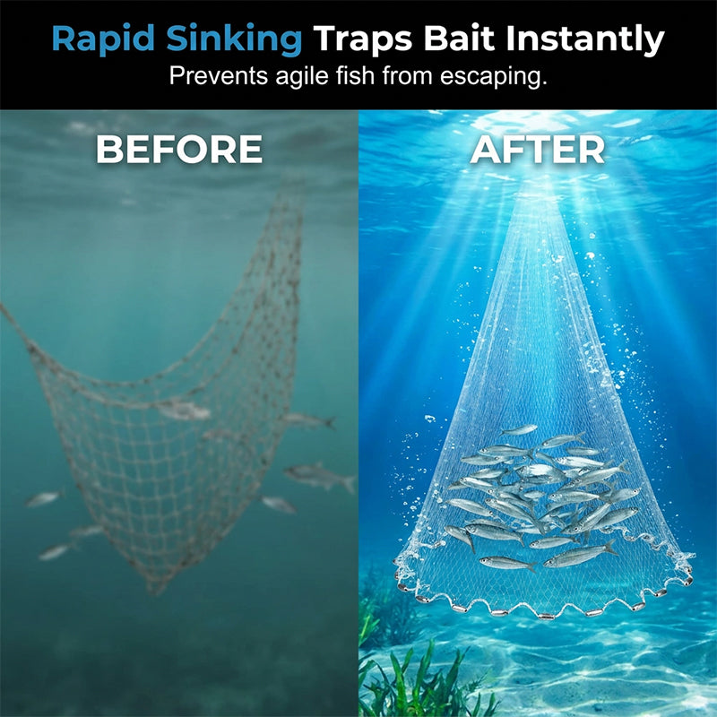 🎣 LIMITED-TIME 50% OFF! ✨ Easy-Throw Cast Net – Heavy-Duty Mesh, Rapid Sinking, Versatile 🌊