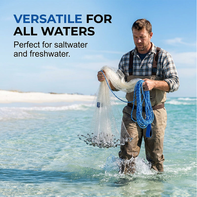 🎣 LIMITED-TIME 50% OFF! ✨ Easy-Throw Cast Net – Heavy-Duty Mesh, Rapid Sinking, Versatile 🌊