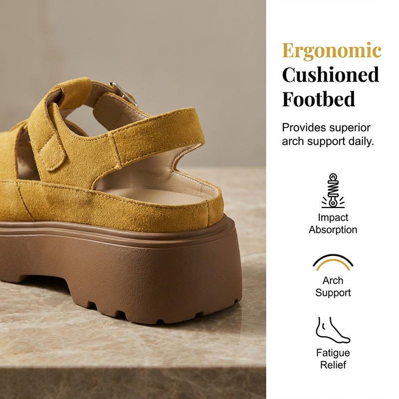 🍁Women's Platform Sandals – Chunky Lug Sole, Caged Upper, Cushioned