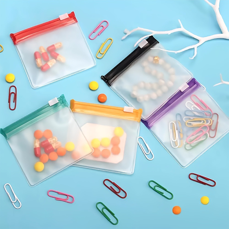 7 Pcs Reusable Clear Pill Bags with Slide Lock