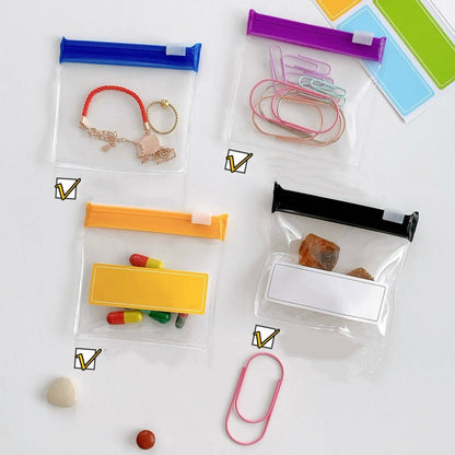 7 Pcs Reusable Clear Pill Bags with Slide Lock
