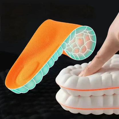 High-elasticity latex sports insoles