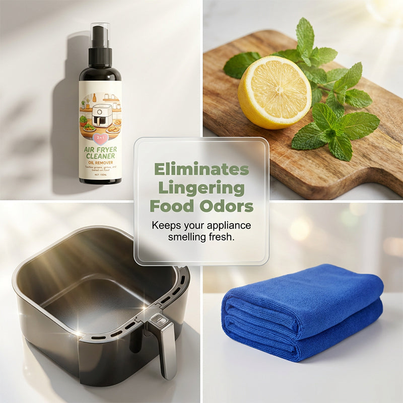 ✨2‑in‑1 Air Fryer Cleaner – Degreases & cleans, safe for non‑stick coatings. Just spray & wipe. Includes towel! 🧼💪