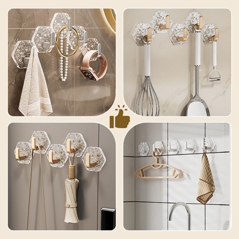 Punch-Free Ripple Wall Adhesive Hooks