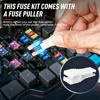 Car fuse assortment kit with fuse puller