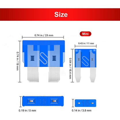 Micro and mini automotive fuse size dimensions