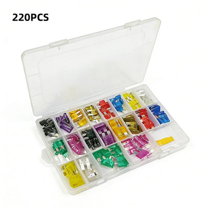 220PCS car fuse assortment kit in clear case