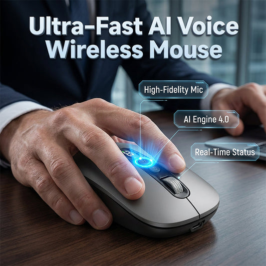 🖱️LIMITED-TIME 50% OFF! 💥 AI Smart Voice Wireless Mouse – 1600 Words/Min, Translation Hub, Ergonomic