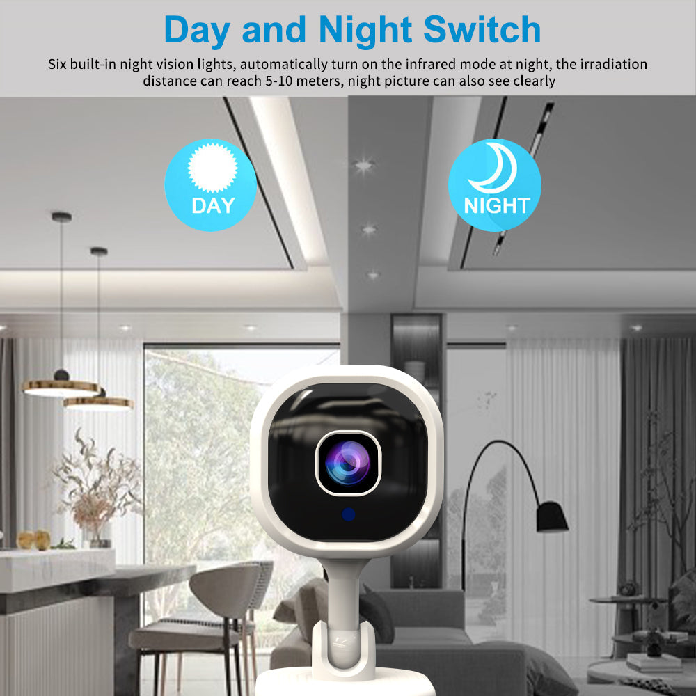 📹🔒Wireless Smart HD Security Camera – 360° rotation, night vision & 2‑way audio