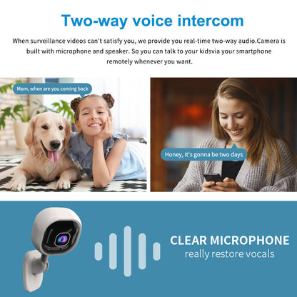 📹🔒Wireless Smart HD Security Camera – 360° rotation, night vision & 2‑way audio