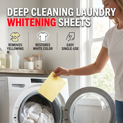 💥Deep Cleaning Laundry Whitening Sheets ✨Powerful Stain Remover Brightening Fabric Laundry Cleaning Sheets