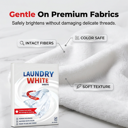 💥Deep Cleaning Laundry Whitening Sheets ✨Powerful Stain Remover Brightening Fabric Laundry Cleaning Sheets