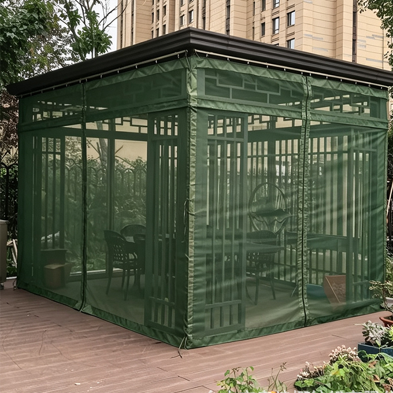 🌞Multifunctional garden parasol with mosquito net, windproof, rainproof, and provides sun protection