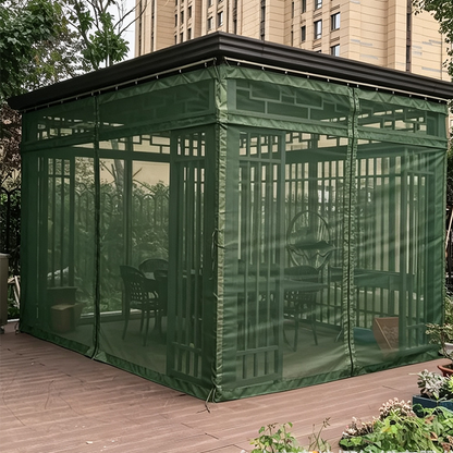 🌞Multifunctional garden parasol with mosquito net, windproof, rainproof, and provides sun protection