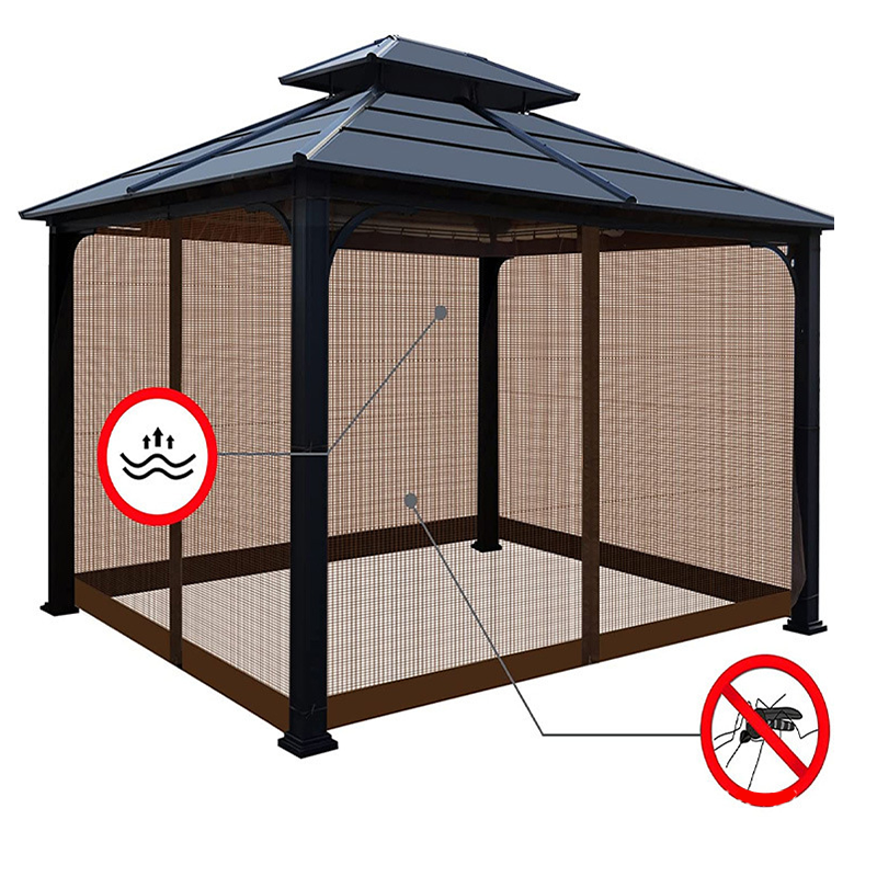 🌞Multifunctional garden parasol with mosquito net, windproof, rainproof, and provides sun protection