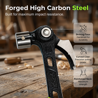 🔨🏗️ Heavy-Duty Multi-Purpose Claw Hammer – Trade-grade & heat-treated – Anti-slip grip, perfect for framing, demolition or DIY – durable and balanced 🛠️