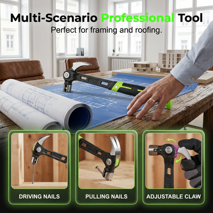 🔨🏗️ Heavy-Duty Multi-Purpose Claw Hammer – Trade-grade & heat-treated – Anti-slip grip, perfect for framing, demolition or DIY – durable and balanced 🛠️