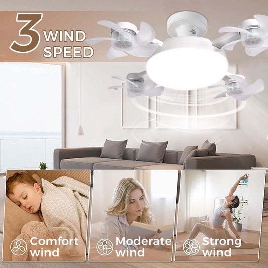 🌀New Socket Ceiling Fan Light – 2‑in‑1 Silent LED Fan with Remote Control, Energy‑Saving Cooling & Lighting Combo for Home Bedroom