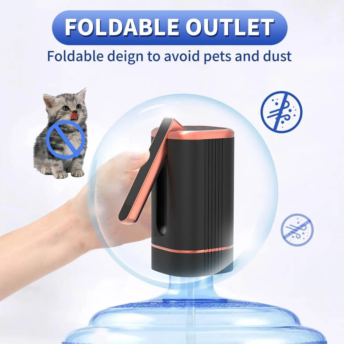 Automatic dispenser pump – multifunctional, silent & perfect for home, office, summer cottage & camping, fits most standard bottles