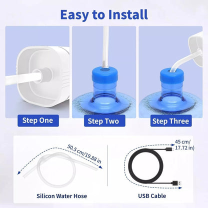 Automatic dispenser pump – multifunctional, silent & perfect for home, office, summer cottage & camping, fits most standard bottles