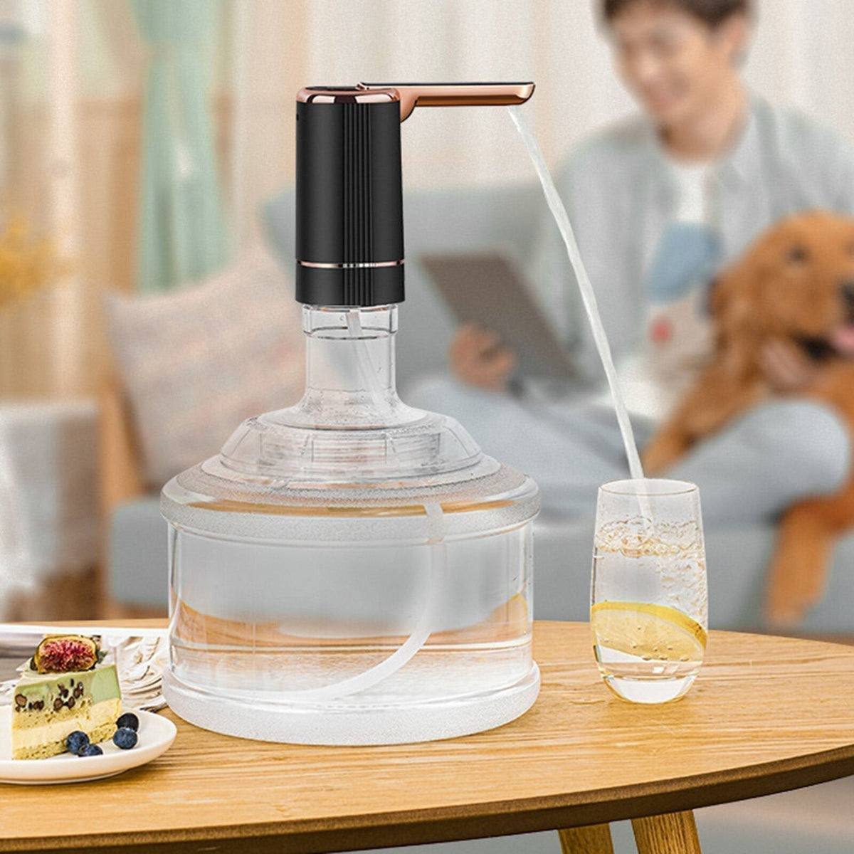 Automatic dispenser pump – multifunctional, silent & perfect for home, office, summer cottage & camping, fits most standard bottles