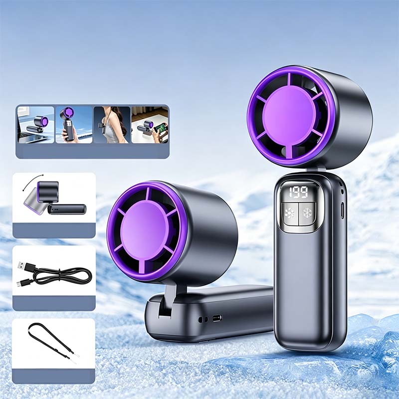 ❄️Foldable Handheld Cooling Fan with LED Display